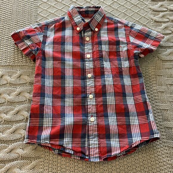 Crewcuts Short Sleeved Plaid Button Down ~ 3 - Picture 1 of 9